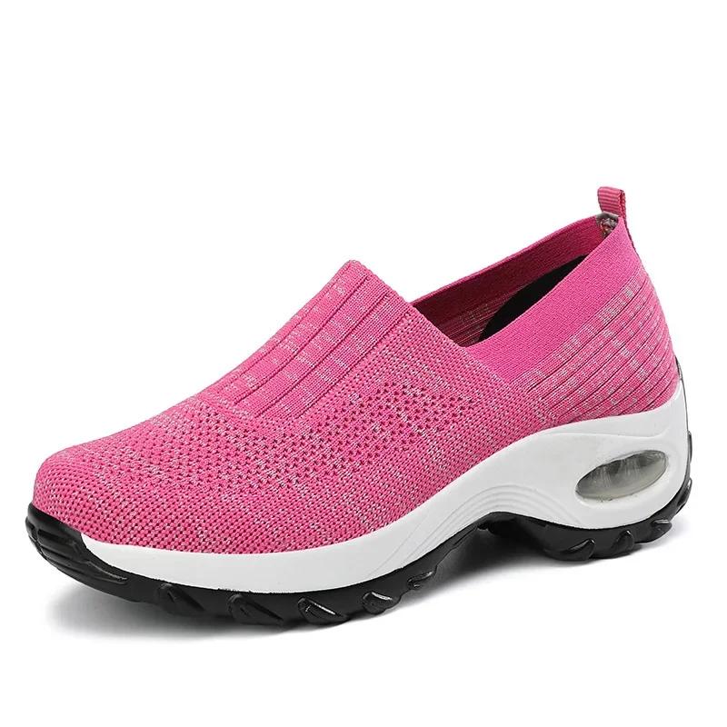 Женские туфли для ходьбы Slip-On, ортопедические, диабетические, женские, на платформе, мюли, легкие, сетчатые, на танкетке, женские кроссовки