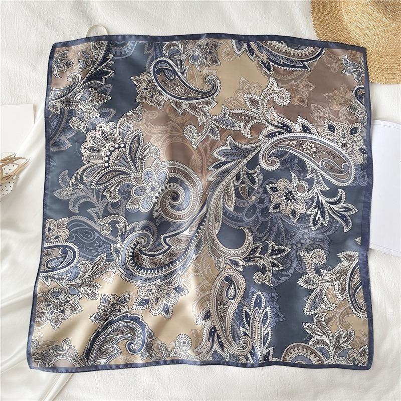 68cm Tree of Life Printed Scarf Women's Spring and Summer New Imitation Silk Scarf Temperament Versatile Headscarf Shawl Scarfs
