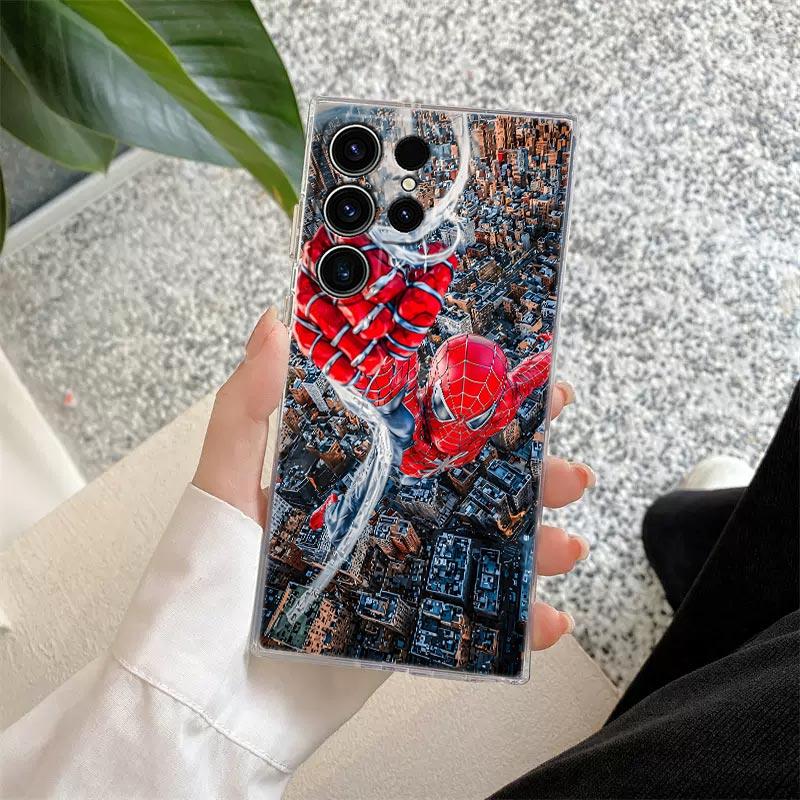 Прозрачный чехол Marvel Человек-Паук для Samsung Galaxy S26 S25 Ultra S24 S22 S26 Plus S20 S23 S21 S25 FE 5G Прозрачная накладка