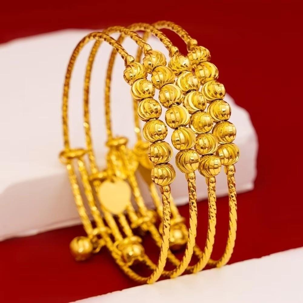 Adjustable Beaded Bracelet Heart Shape Bangles Fashion Accessory Wristband Women Jewelry