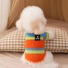 Autumn/Winter Pet Knitted Striped Sweater, Two Leg Warm Teddy Base Sweater Puppy Clothes Dog Christmas Clothes