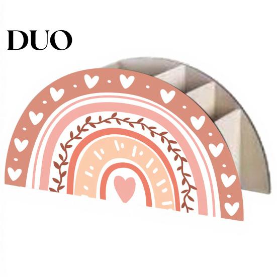 Desktop Storage for Small Items Wooden Rainbow Pencil Holder, Cute Desk Organizer, School Office Art Supply Study Decor Students Kids,