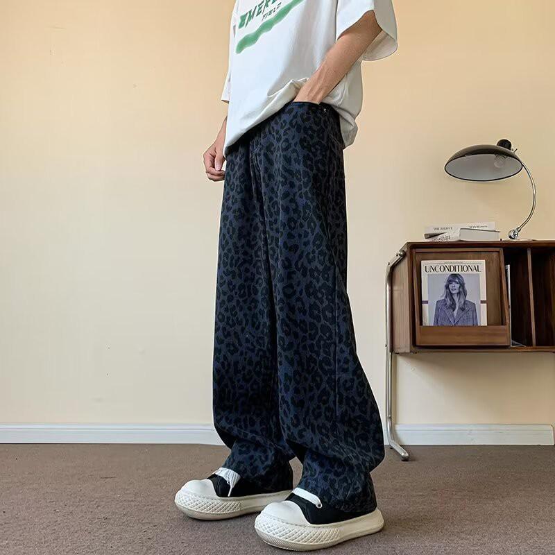 Mens Loose Straight Cut Denim Pants 2025 Water Washed Wide Leg Casual Jeans Teens Adults