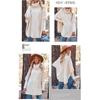 High Neck Knitted Shawl Crochet Fried Dough Twists Pattern Women's Loose Pullover Half Sleeved Sweater Casual Thick Warm Knitwear Autumn and Winter