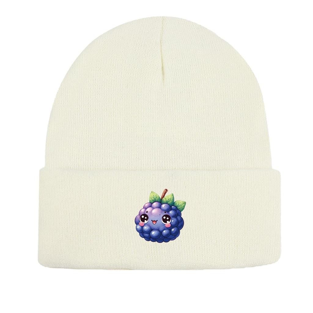 Cartoon Grape Winter Knit Cap Beanie, Fruit Skull Cap Cuff Autumn Leisure Gorro Knitted Hat Beanie