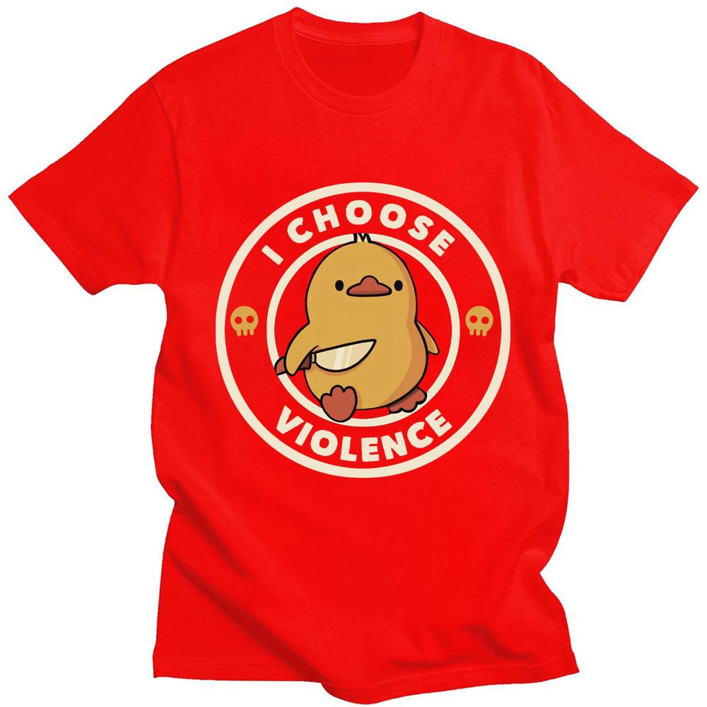 I Choose Violence Graphic Funny T Shirt Cartoon Men Women Short Sleeve High Quality Cotton T-shirt Oversized Summer Streetwear