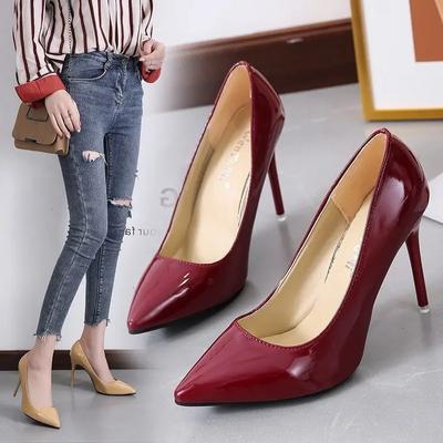 Классические высококачественные женские туфли на высоком каблуке, новые, с острым тонким каблуком, с неглубокой горловиной, туфли на очень высоком каблуке, женские