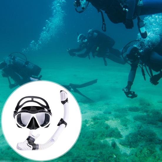 1 Set Swimming Goggles Set Breathable Anti-fog High Clarity Large Frame Silicone Diving