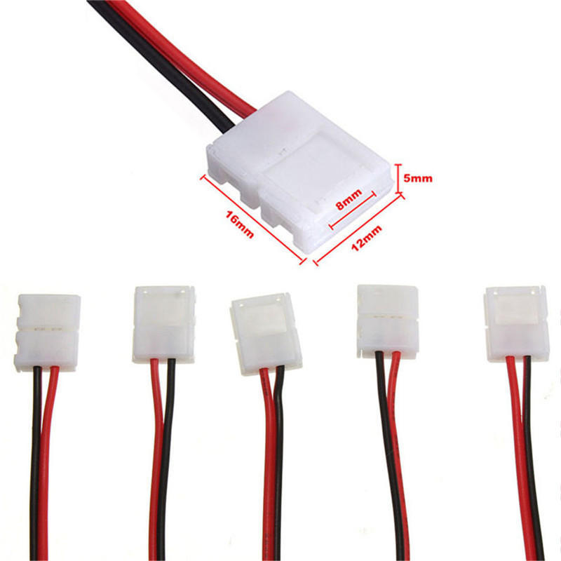 10 шт. печатный кабель 2-контактный разъем для светодиодной ленты 3528/5050, одноцветный адаптер, полезный