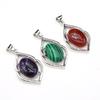 Natural Semi-precious Stone Crystal Pendant Rose Quartz Malachite Amethyst Lapis Lazuli Malaysian Jade Turquoise Charms for Jewelry Making DIY