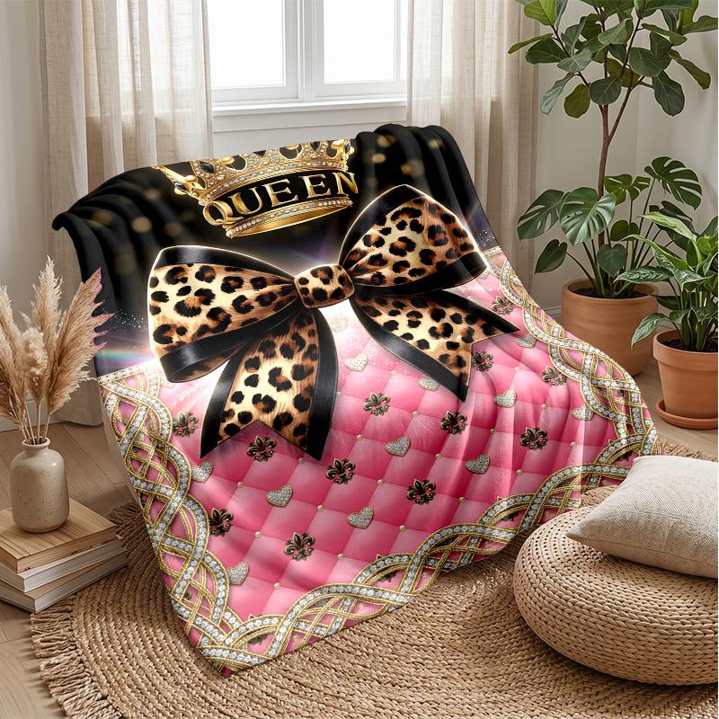 Queenly Glamour 1 Theme blanket Lightweight Warm Flannel Blanket Decorative Throw Blanket for Home Decoration