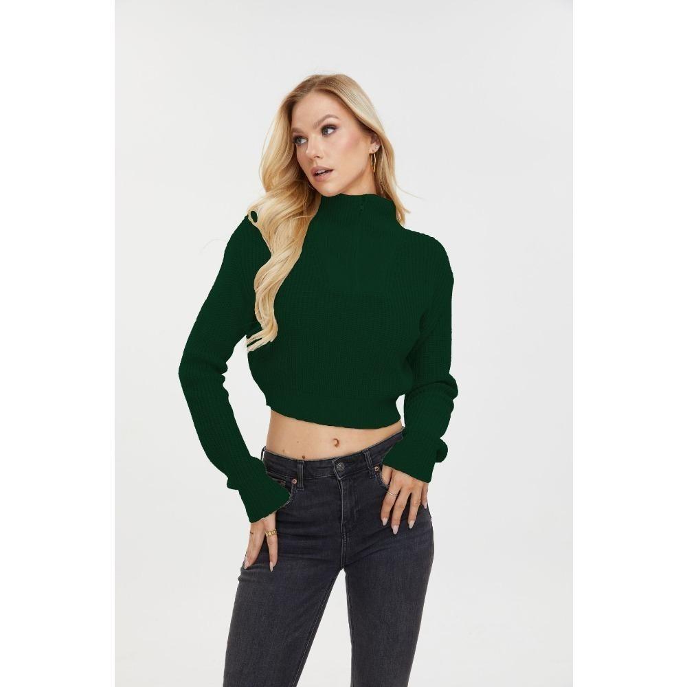 Однотонный свитер на молнии для женщин на осень и зиму, облегающий пуловер с V-образным вырезом и длинными рукавами