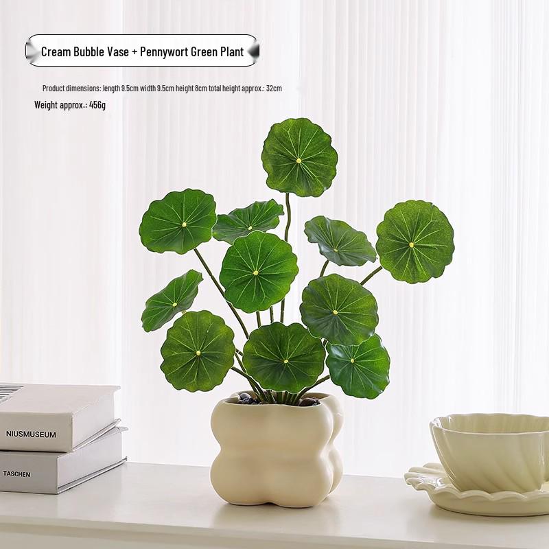 Nordic Small Potted Plant Decor - Indoor Bonsai & Bionic Greenery for Office or Living Room.
