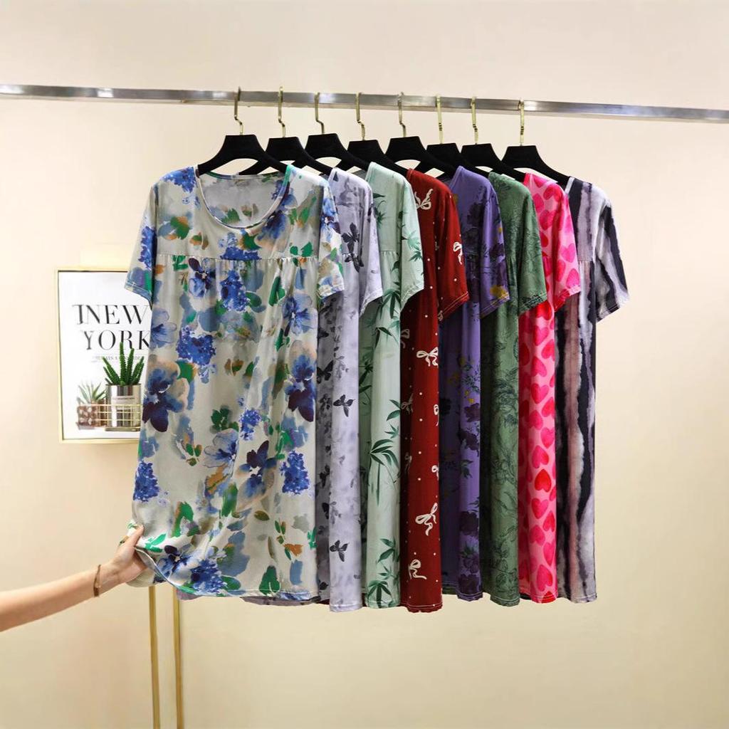2025 Женское летнее платье с цветочным принтом из хлопка и шелка - Приталенный французский стиль с плиссированным вискозным подкладом и короткими рукавами
