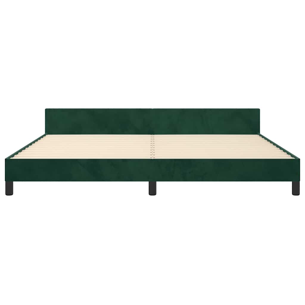 Bed Frame without Mattress Dark Green 200x200 cm Velvet