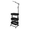 Salon Rolling Cart 3 Layers Salon Trolley Cart Space Saving Hair Salon Beauty Cart with LED Lights