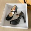 Fashion Platform Heels 2024 Autumn Fashion One-word Belt Design Women's Pumps Plus Size 34-42 Elegant and Simple Ladies Dress Shoes