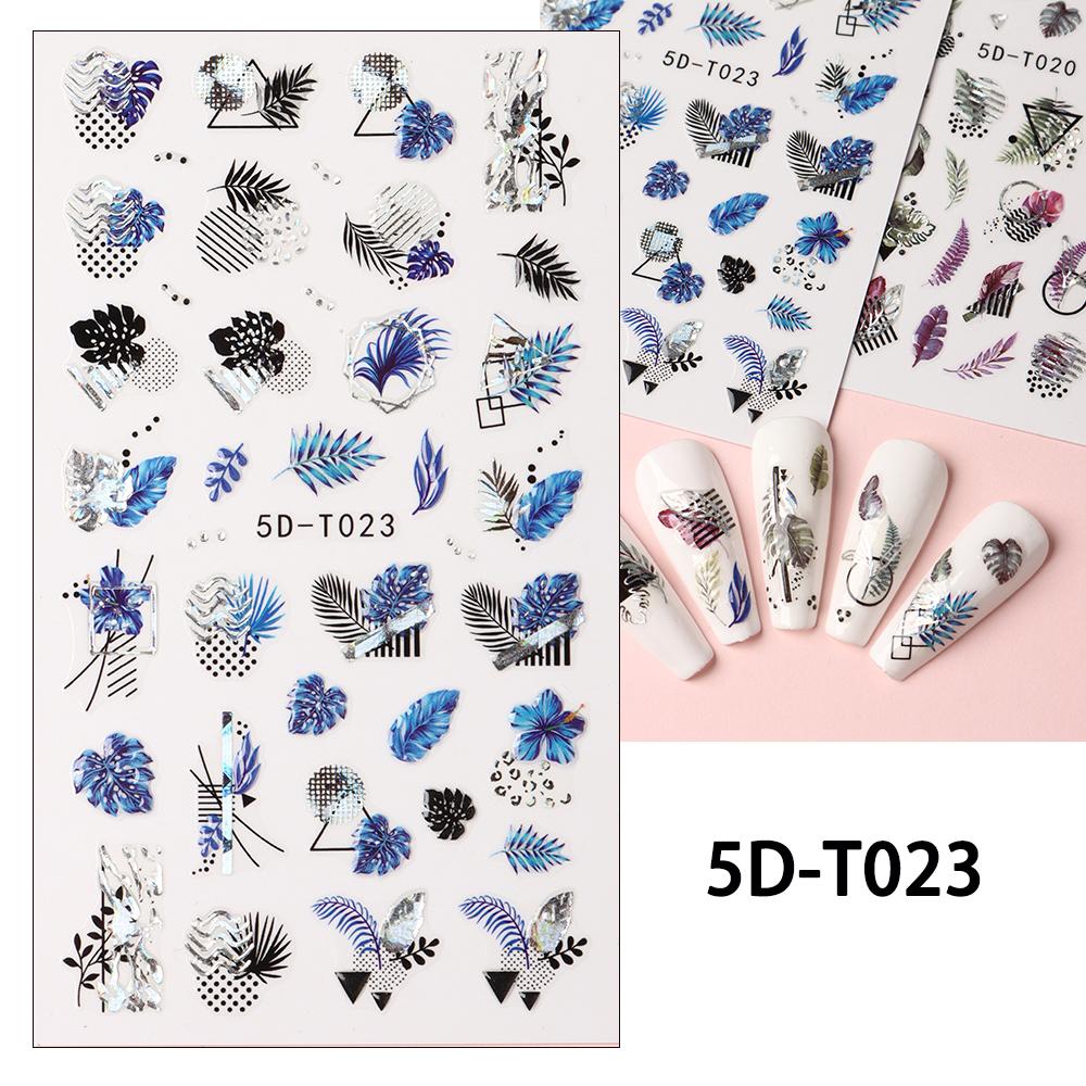 5D дизайн ногтей DIY маникюрный декор ползунки с рельефной гравировкой и тиснением наклейки для ногтей наклейка для дизайна ногтей