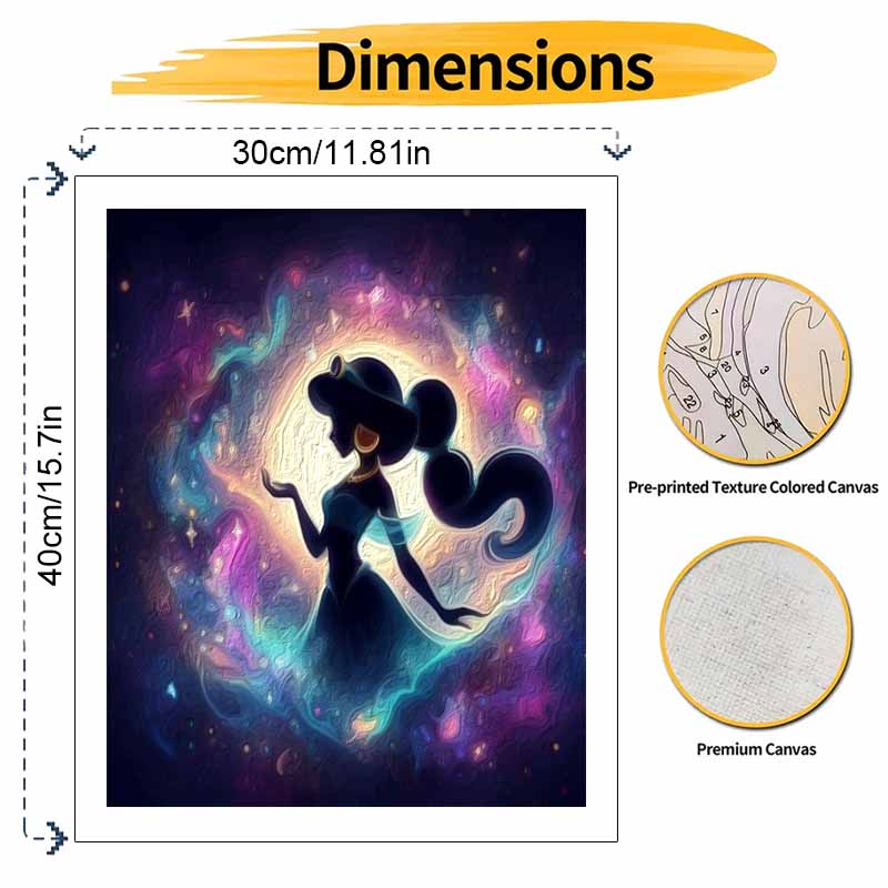 Disney Набор для рисования Jasmine Galaxy DIY Классический стиль Декор для дома Поделка Идея подарка Настенный декор Искусство Расслабляющее хобби Волшебная принцесса Рисование