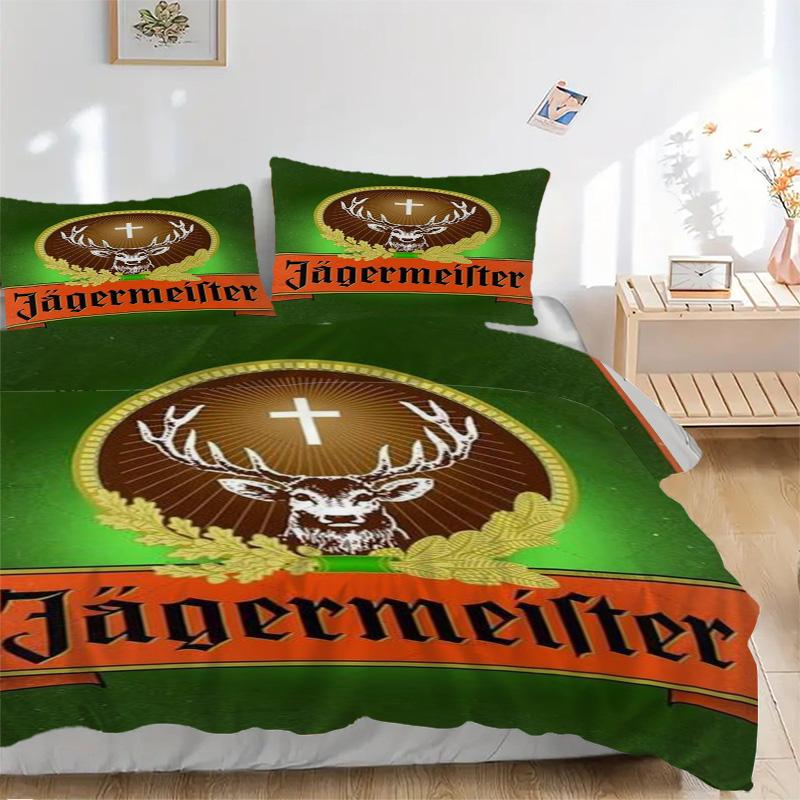 Jgermeister German Herbal Liqueur Print 3Pcs Bedding Setduvet Cover With 2 Bedropillowcase Home Birthday Gift