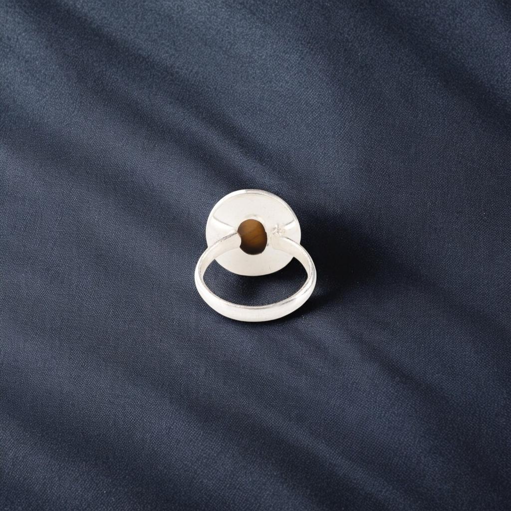 Овальный Желтый Тигровый Глаз Драгоценный Камень 925 Стерлинговое Серебро Ювелирные Изделия Целебный Камень Кольцо RR-62-32