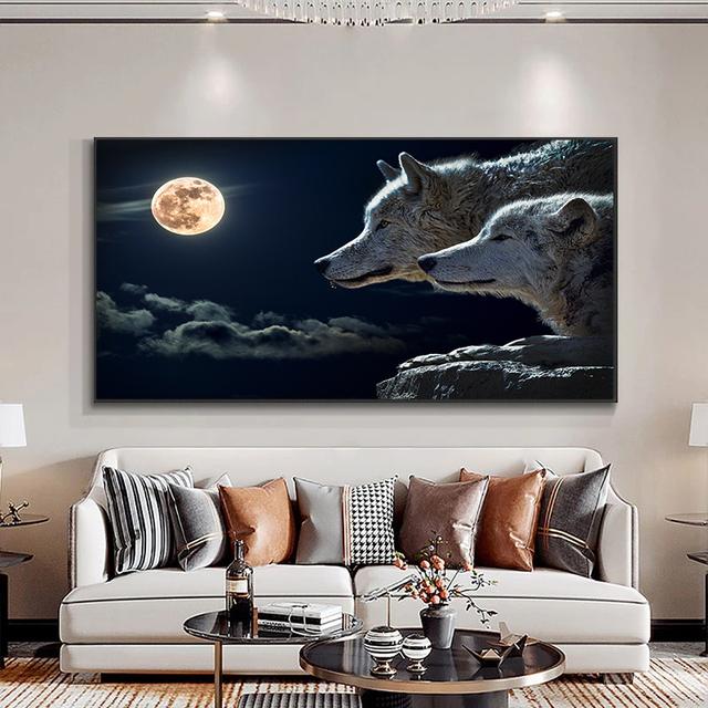 Животное черно-белый дикий тигр Лев лиса картина маслом плакат настенная картина украшение дома