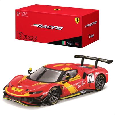 Bburago 1/43 Ferrari 296 GT3 2023 Красный / Гоночный Спортивный Автомобиль Литая Модель Автомобиля Готовый Продукт 18-36313