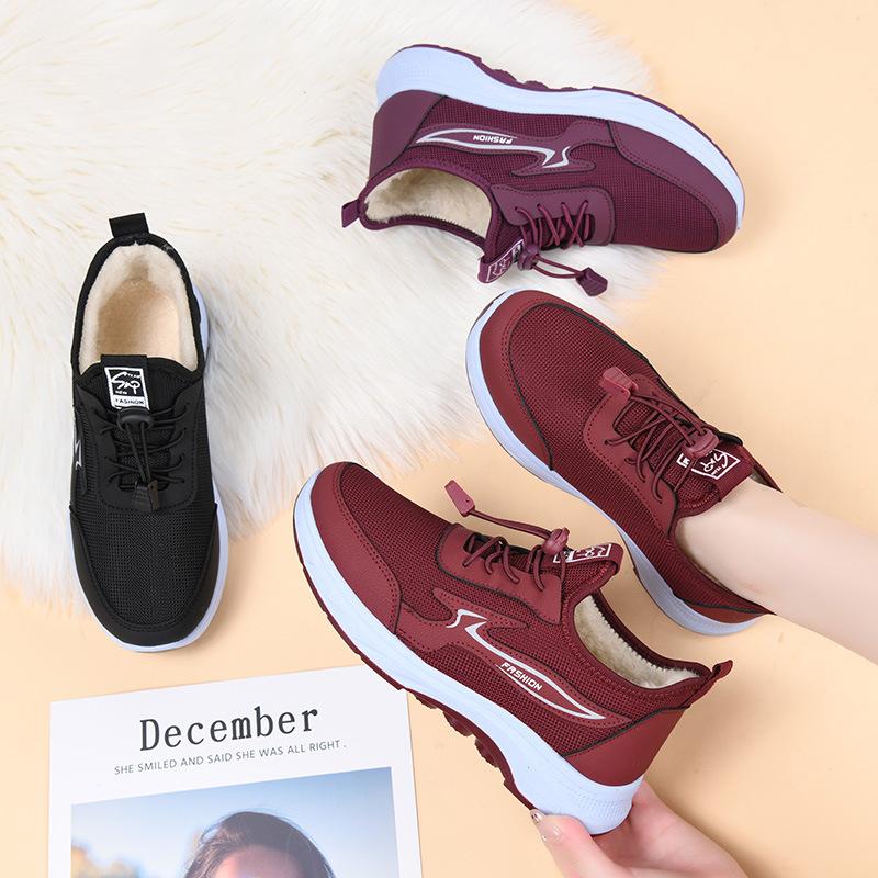 Зимние женские кроссовки теплые нескользящие удобные хлопковые ботинки на шнуровке 2025 года износостойкие легкие зимние ботинки для активного отдыха