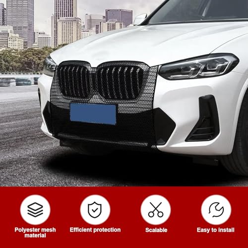 2 pieces of high-density car water tank protection net dust-proof and flocculation-proof radiator protection cover Black