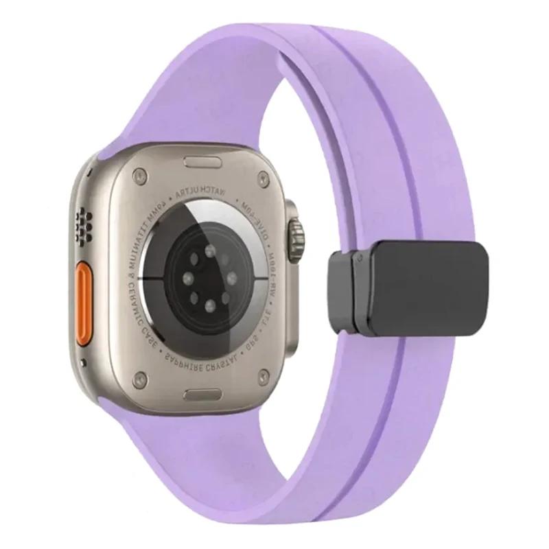Магнитный ремешок для Apple Watch ultra band 49 мм 45 мм Силиконовый браслет iWatch Series 7 8 se 6 5 3 44 мм 45 мм 40 мм 41 мм 42 мм 38 мм