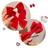 Crown Chinese New Year Headwear Plush Hanfu Hair Sticks Simple Velvet Red Bow Hairpin  Girls