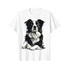 Men'S Border Collie T-Shirt - 100% Relaxed Fit Dog Lover Tee Suitable for Dad, Husband, Grandpa - Machine Washable Casual Wear & Festival Gift Idea