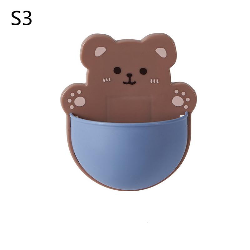 Настенная мыльница, мультяшный самоклеящийся настенный держатель для ручек, хранение для письма маркерами, настольное хранение, милый