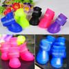 4Pcs Pet Shoes Dog Waterproof Rain Boots Booties Rubber Shoes Candy Colors