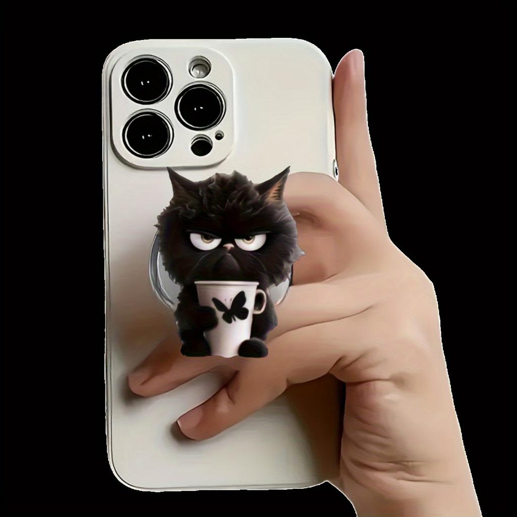 1pc Cute Cat Design Acrylic Phone Stand Waterproof Expandable Grip Universal Compatibility and Shock-Resistant Holder Perfect for Most Smartphones