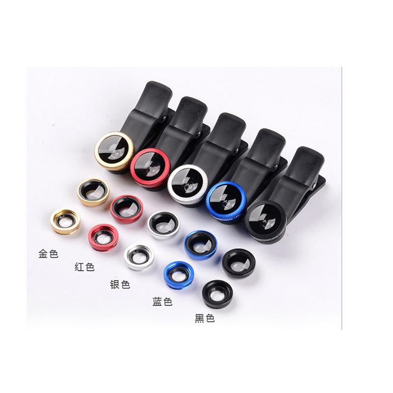 Lens Cover Universal 3 In 1 Clip-On Fishing Eye+Macro+Wide Angle Mobile Phone Lens Camera Kit