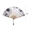 Elegant Tassel Folding Fan Classical Hand Fold Fan Irregular Fracture Fan Silk Folding Fan  Female