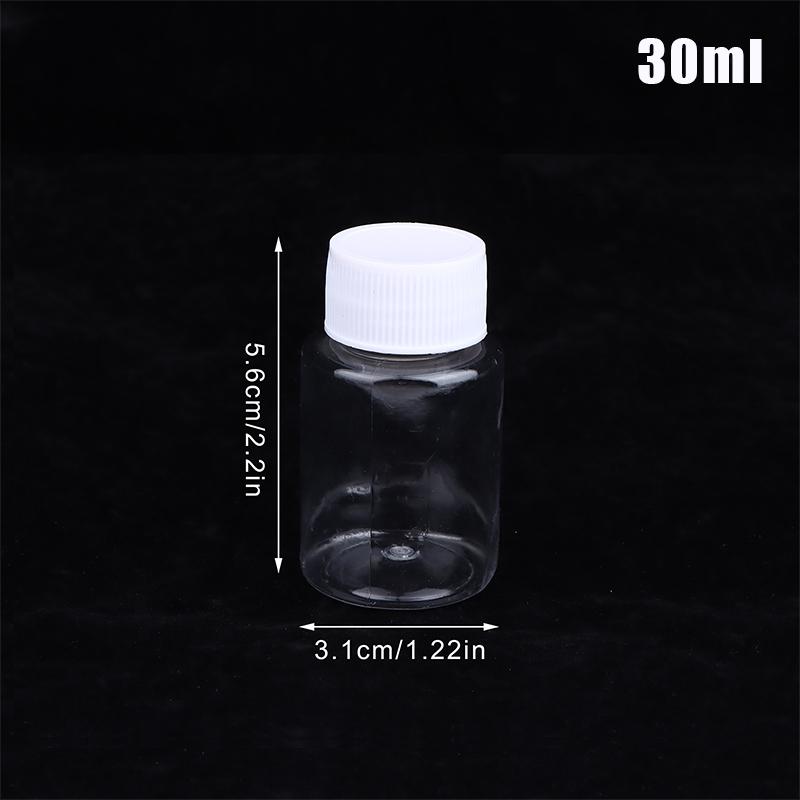 15-500Ml Transparent Plastic Bottle Wide Mouth Medicine Bottle With Screw Lid Seal Vials Liquid Reagent Container Food Grade