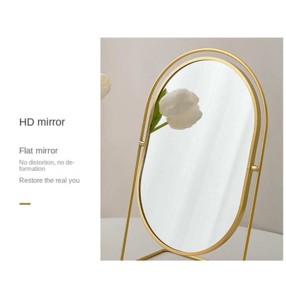 360° Rotatable Nordic Makeup Mirror Iron Frame Desktop Stand Mirror Vanity Mirror Makeup Tools
