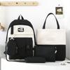 Four-Piece Backpack Set Student School Bag Women's Large Capacity Backpack Color Block Campus Backpack