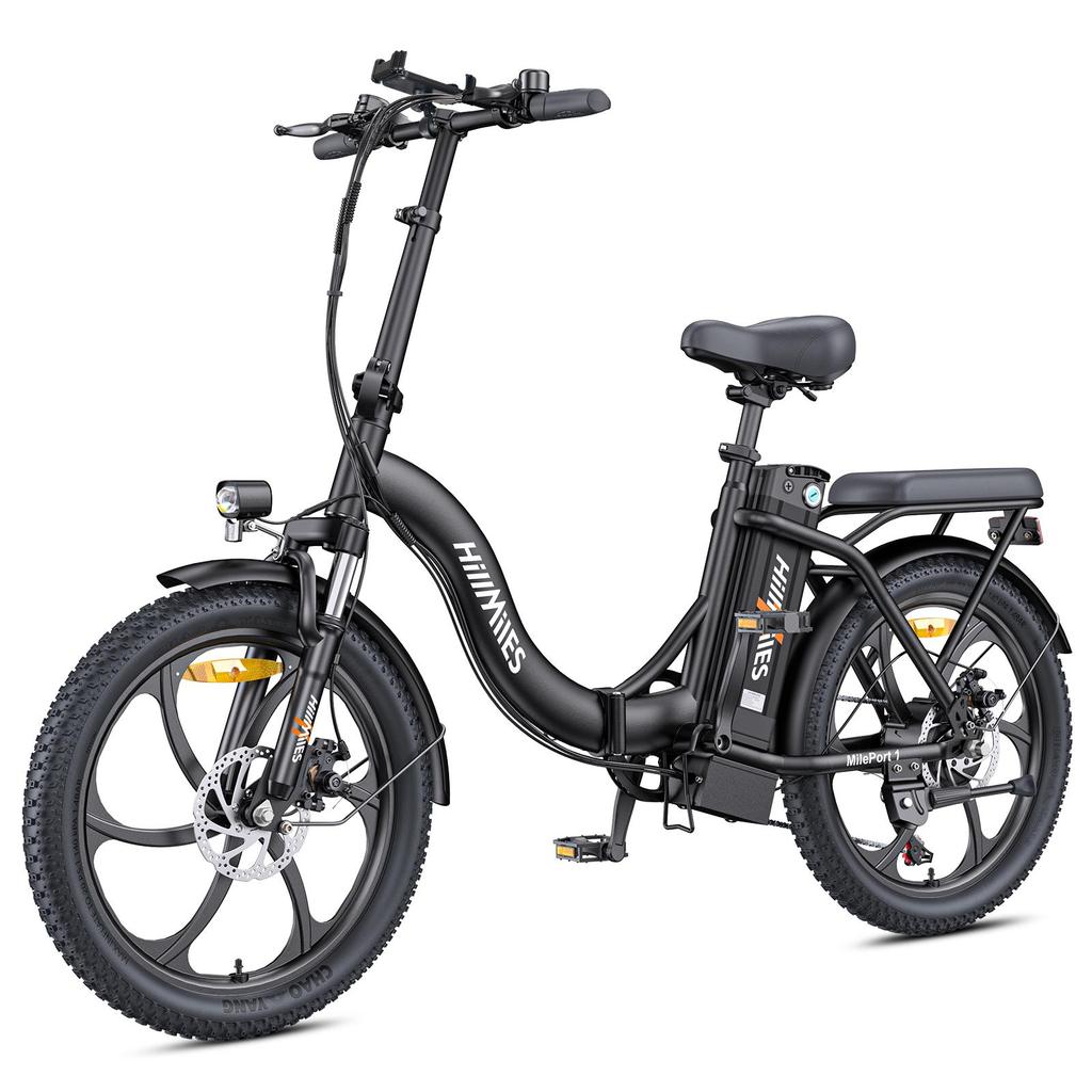 Электровелосипед HillMiles MilePort 1 с низкой рамой: Мотор 250 Вт, Аккумулятор 36 В 13 Ач, Дальность 100 км на PAS, 20-дюймовые широкие шины для городской езды