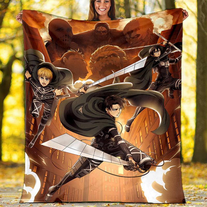 Attack on Titan2 printed throw blanket—lightweight,soft,warm;versatile blanket for all seasons—perfect as &air-conditioning throw,nap blanket