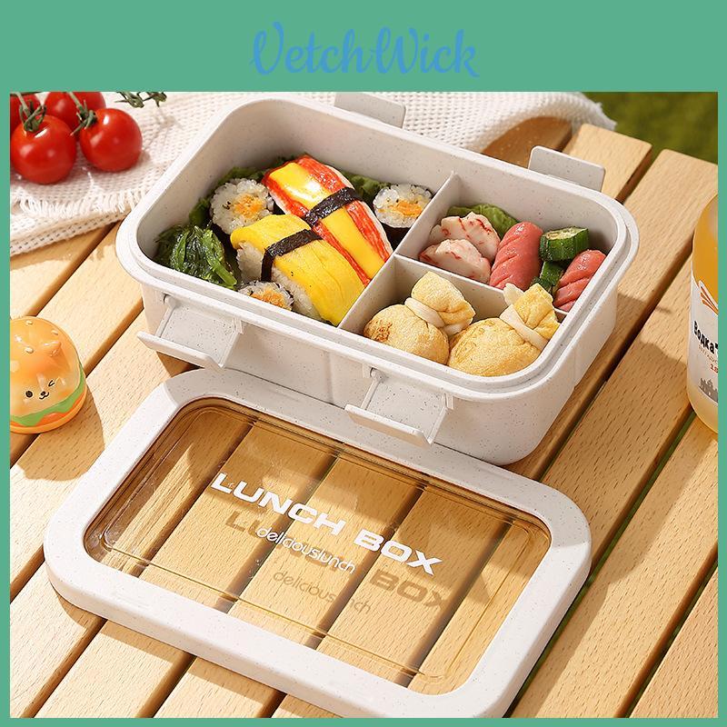 Wheat Straw Lunch Box With Soup Bowl For Office Workers And Students Packaged Food Storage