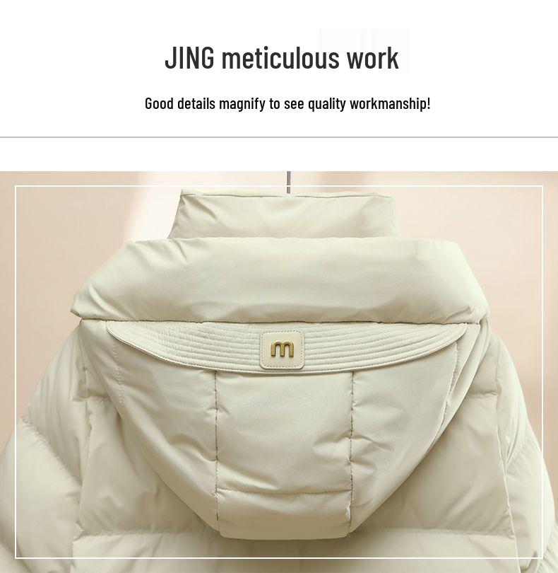 Женская короткая хлопковая куртка 2025: Зимнее пуховое пальто свободного кроя в корейском стиле со стойкой, утолщенная и универсальная верхняя одежда.