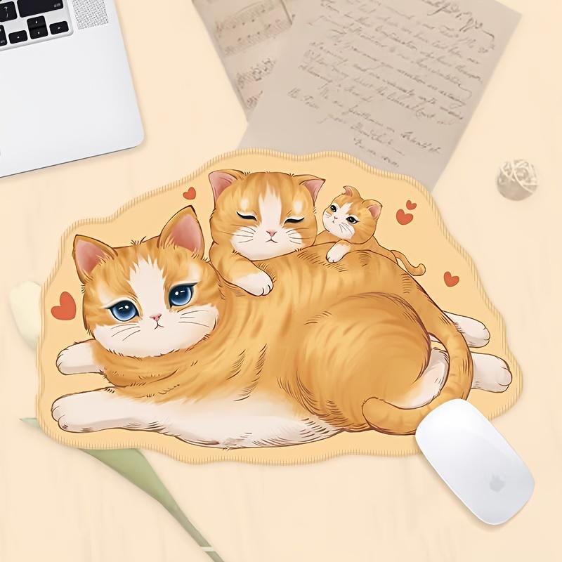 2 шт. милый котик маленький коврик для мыши, специальный мультяшный маленький свежий я нескользящий коврик для мыши с замком, коврик для офисной компьютерной клавиатуры