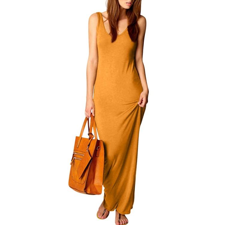 Slim Fit Sexy Vest Maxi Dress Womens Sleeveless Summer Dress