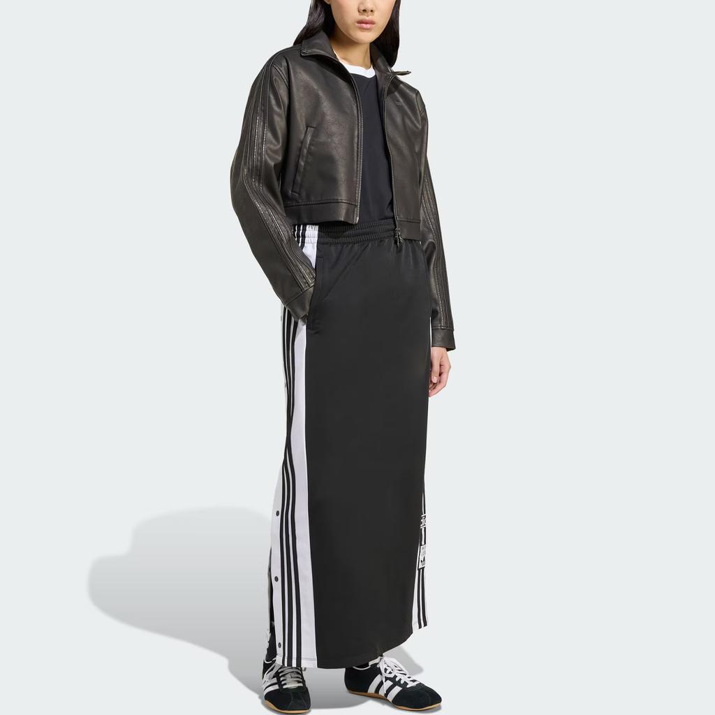 adidas Оригинальная куртка Firebird из искусственной кожи, классическая спортивная куртка с воротником-стойкой и молнией, женские куртки JW7291