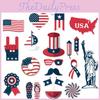 Day Party Independence Photo Props With 20 Paper Decorations Celebrations For