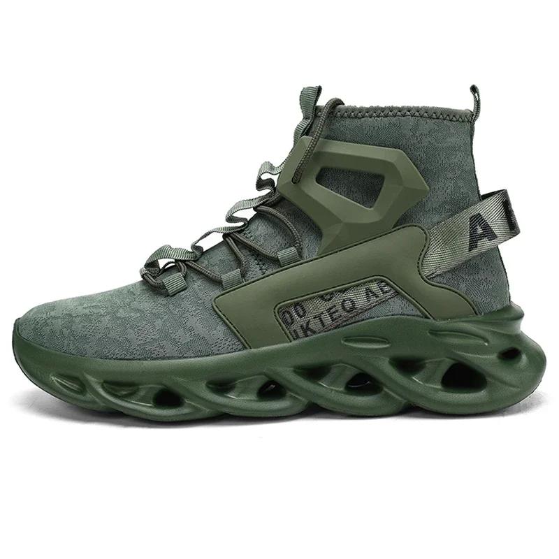 Yrzl Men'S Sneakers High Top Shoe Man Breathable Non Slip Comfortable Mesh Shoes For Men Non Slip Casual Running Shoes