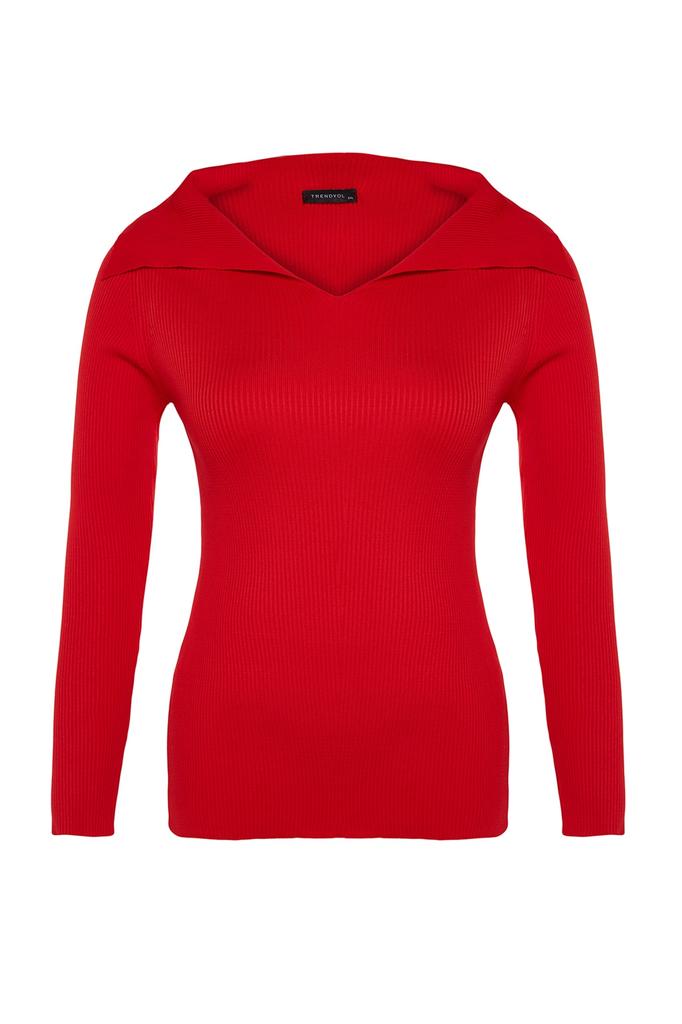 Women's Fashion New Plus Big Size Sweater Black Boat Neck Fine Knitwear Blouse